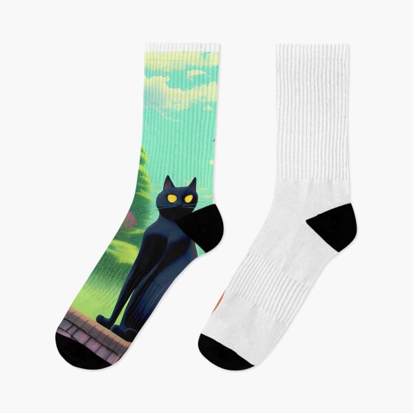 Aperçu de l'œuvre  Black Cat T-shirt classique 2023 créée et vendue par SociableAnimals.