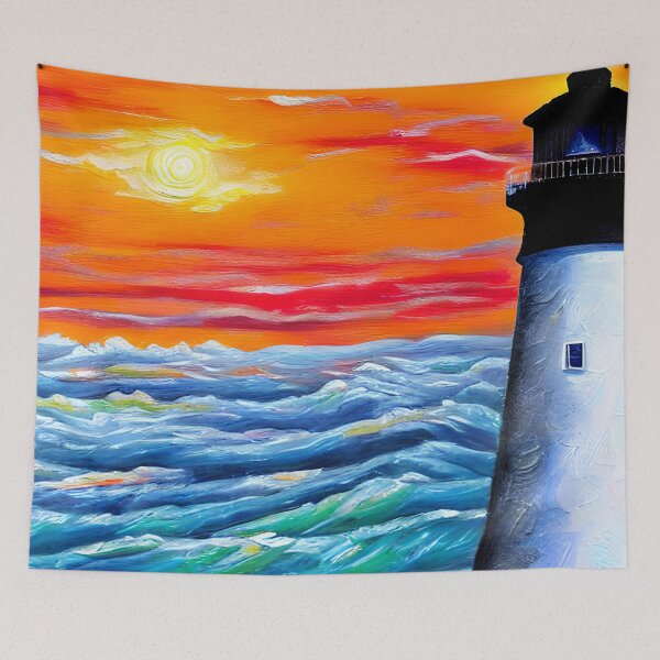 Item preview, Lighthouse Art, Impasto Art, California Lighthouse Art designed and sold by viewgraphics.