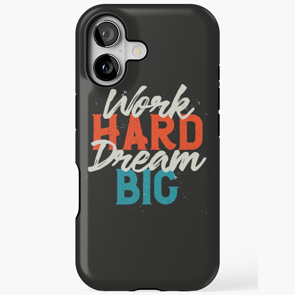 Work Hard Dream Big iPhone Magsafe Tough Case - programmer humor design by HackerLooks