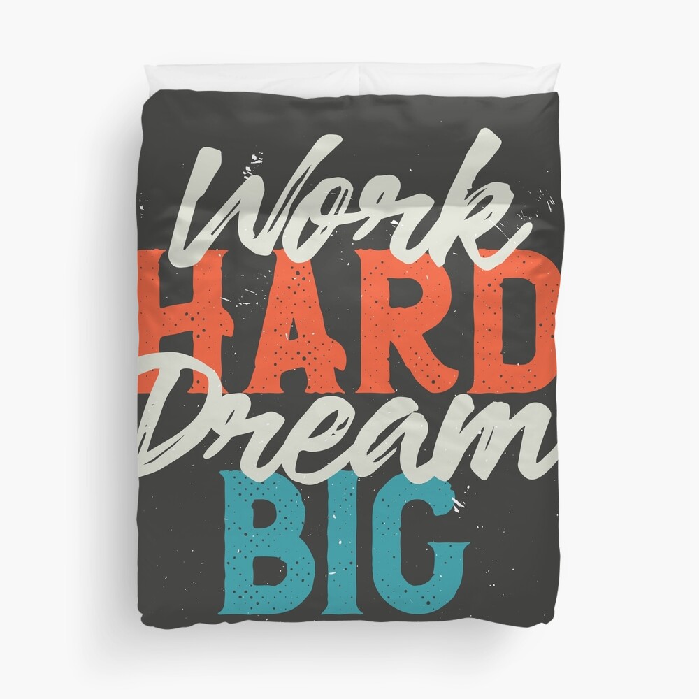 Work Hard Dream Big Duvet Cover - programmer humor design by HackerLooks