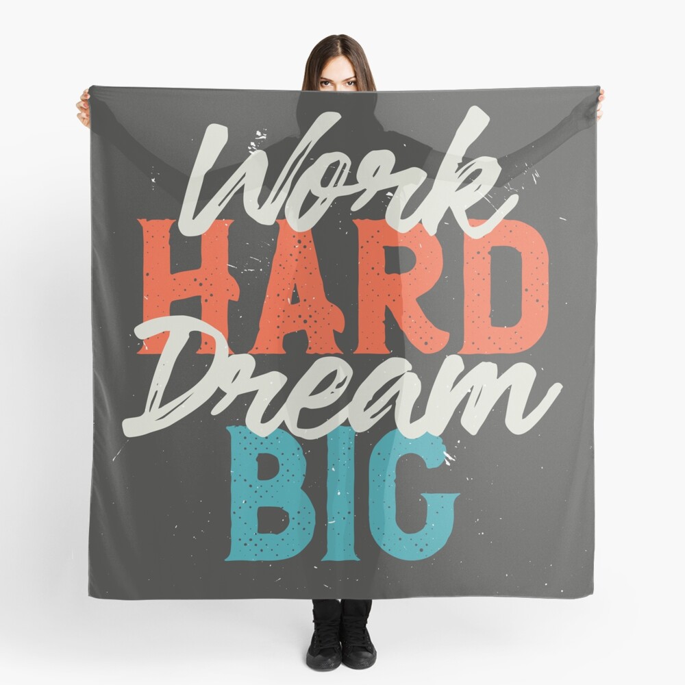 Work Hard Dream Big Scarf - programmer humor design by HackerLooks