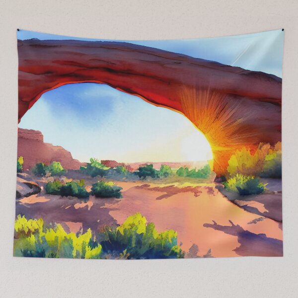 Item preview, Mesa Arch Sunrise Landscape in Watercolor Art designed and sold by viewgraphics.