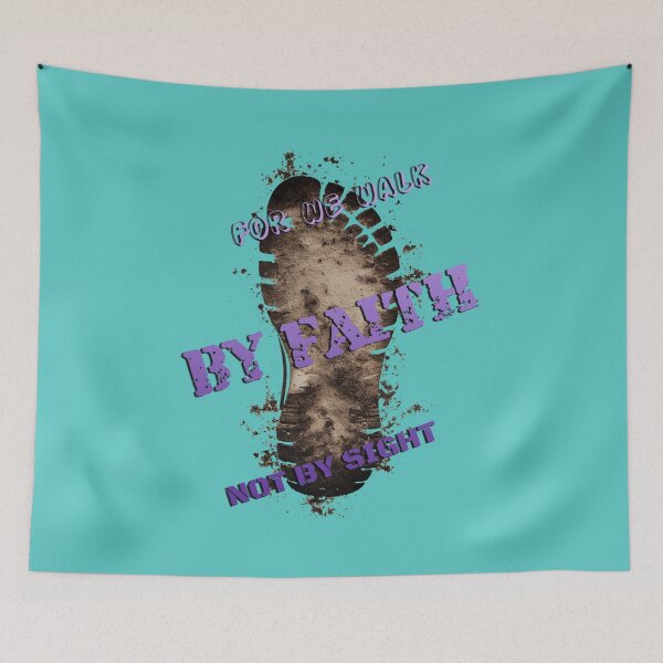 Item preview, Inspiring Design with Footprint in Dust - 1 Corinthians 5:7, "We Walk by Faith, Not by Sight designed and sold by Art4Christ.