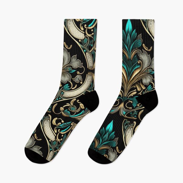 Item preview, Elegant Gold, Silver and Teal Art Noveau Pattern with a smooth metallic twist designed and sold by Orianah.