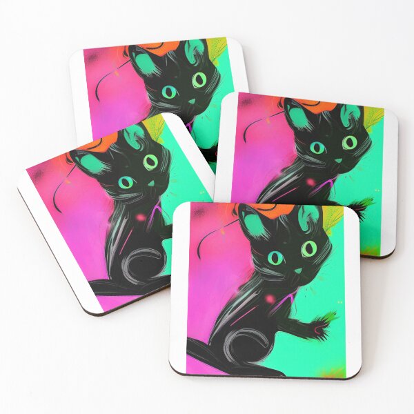 Aperçu de l'œuvre Black Cat T-shirt classique 2023 créée et vendue par SociableAnimals.