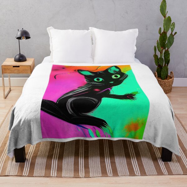 Aperçu de l'œuvre Black Cat T-shirt classique 2023 créée et vendue par SociableAnimals.