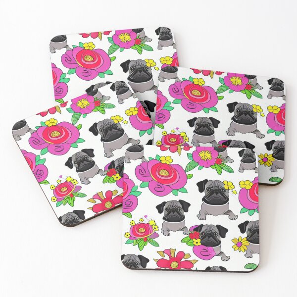 Item preview, Adorable Pug and Flowers designed and sold by pugmom4.