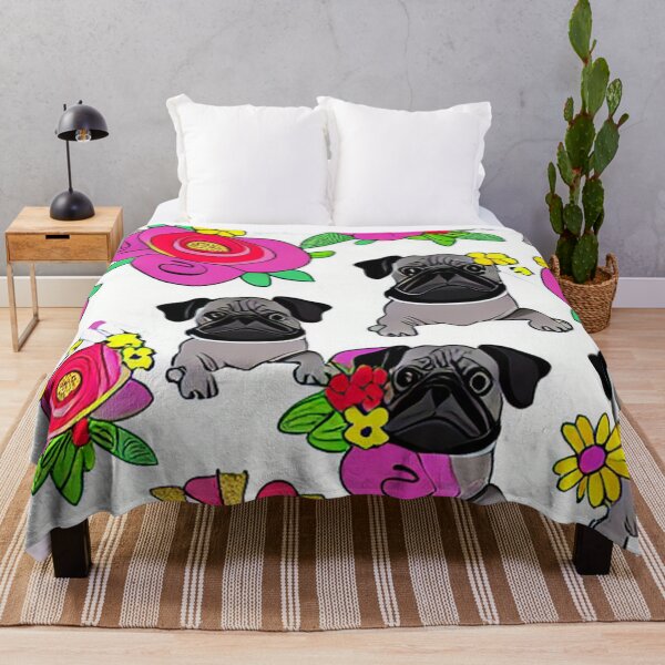Item preview, Adorable Pug and Flowers designed and sold by pugmom4.