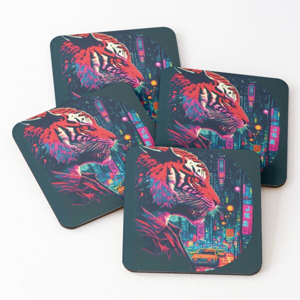 Item preview, Cyberpunk neon Tiger #7 designed and sold by PhiloSophyEye.