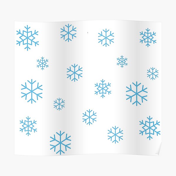 Blue Snowflakes Poster