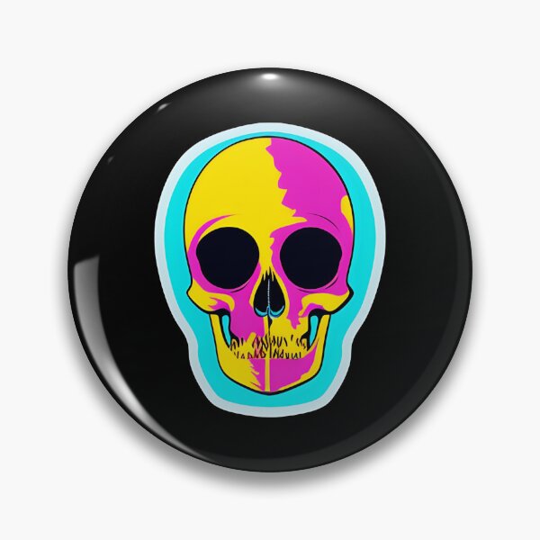 Item preview, Skull with Blue Pink and Yellow Accent Sticker Design  designed and sold by Litheon.