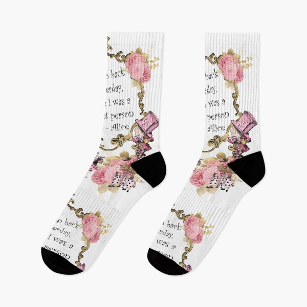 Item preview, Alice in Wonderland Classic Quote - I can't go back to yesterday because I was a different person then. designed and sold by VicAndSteam.