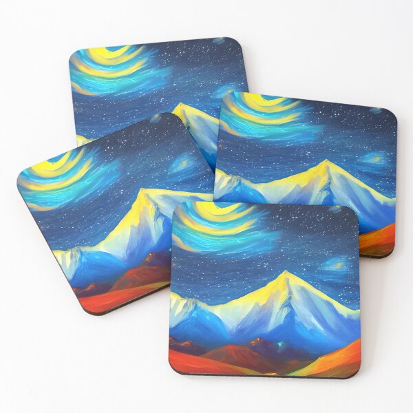 Item preview, Night Starry Mountain Art ,Colorful Night Sky Art, Spiritual Starry Art  designed and sold by viewgraphics.