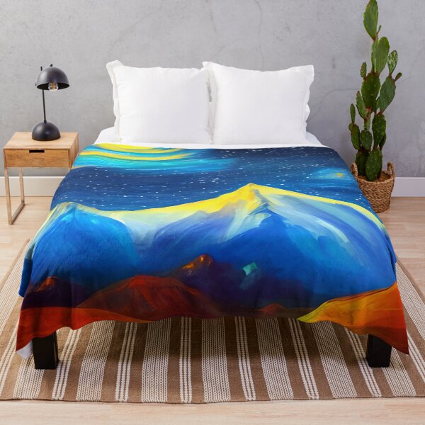 Item preview, Night Starry Mountain Art ,Colorful Night Sky Art, Spiritual Starry Art  designed and sold by viewgraphics.