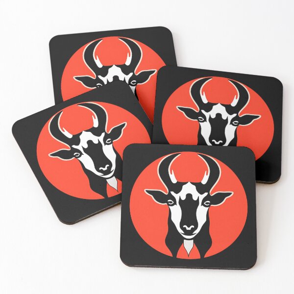 Item preview, Abstract Goat in a Red Circle sticker design  designed and sold by Litheon.