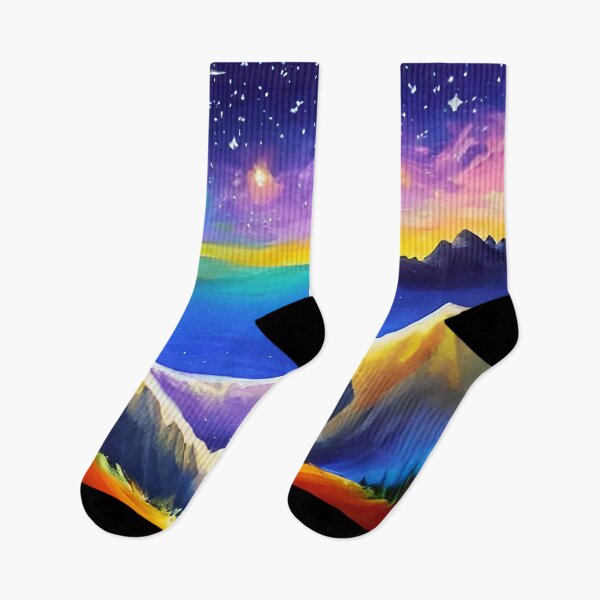 Item preview, Night Starry Mountain Art ,Colorful Night Sky Art, Spiritual Starry Art  designed and sold by viewgraphics.