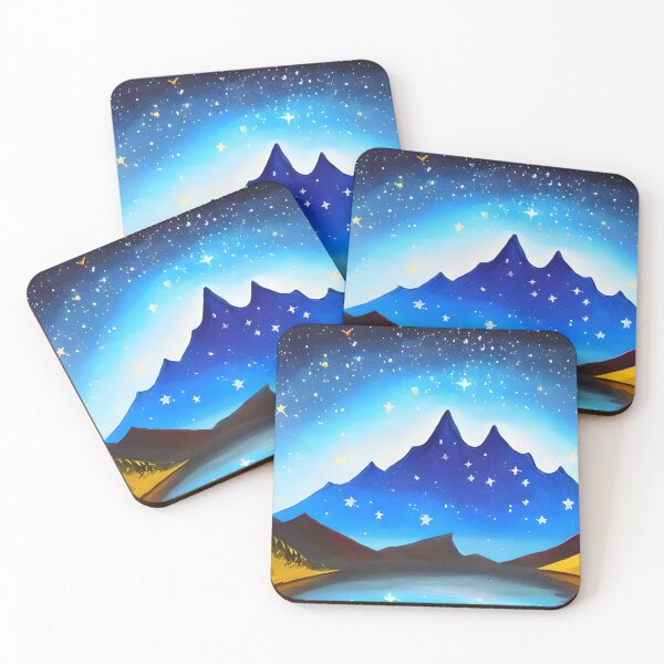 Item preview, Night Starry Mountain Art ,Colorful Night Sky Art, Spiritual Starry Art  designed and sold by viewgraphics.