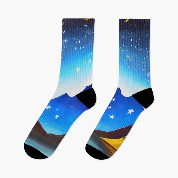 Item preview, Night Starry Mountain Art ,Colorful Night Sky Art, Spiritual Starry Art  designed and sold by viewgraphics.