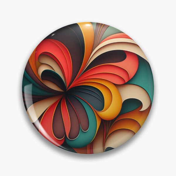 Item preview, Curved Lines Abstract Colorful Flower on Mars designed and sold by forwardthinker.