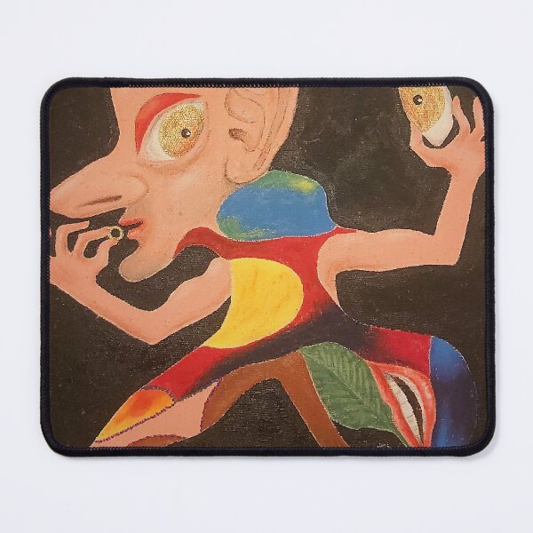 Item preview, Surrealist art, acrylic painting on canvas. Watching Me Kiss My Ring. designed and sold by claireseyeview.