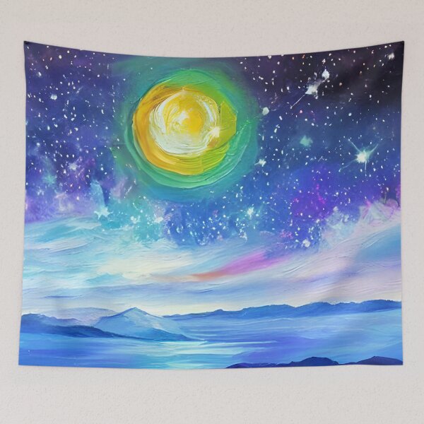 Item preview, Night Starry Sky Landscape, Colorful Night Sky Art, Nature Art, Spiritual Starry Art designed and sold by viewgraphics.