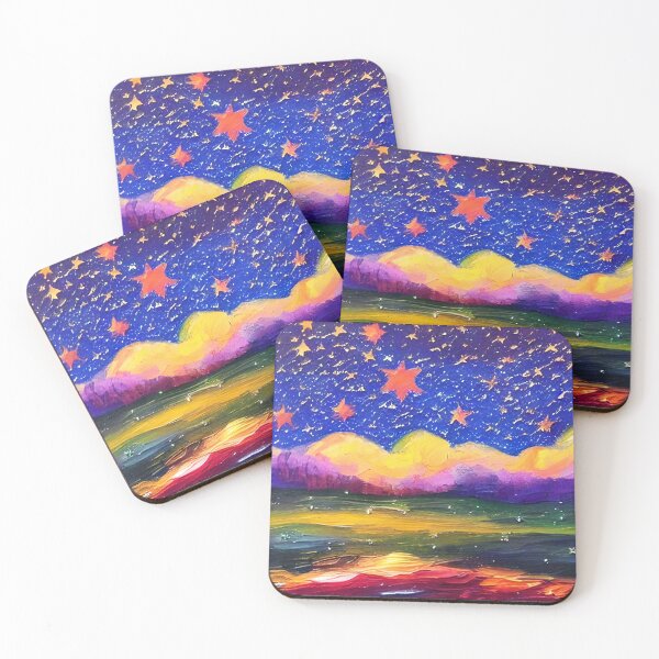 Item preview, Night Starry Sky Landscape, Colorful Night Sky Art, Nature Art, Spiritual Starry Art designed and sold by viewgraphics.
