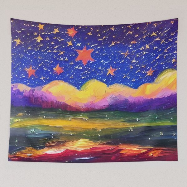 Item preview, Night Starry Sky Landscape, Colorful Night Sky Art, Nature Art, Spiritual Starry Art designed and sold by viewgraphics.
