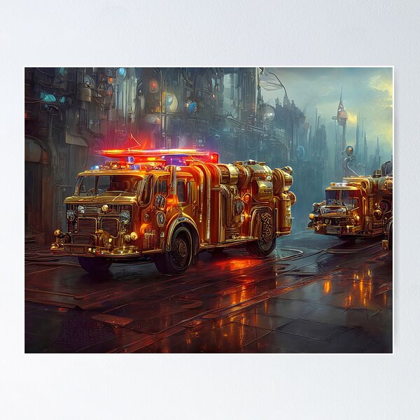 Item preview, Fire Trucks to the Rescue designed and sold by Elisabeth Lucas.