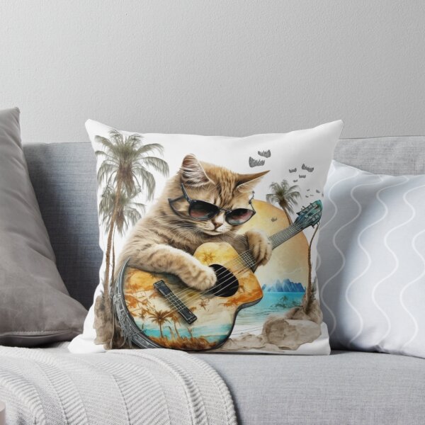 Item preview, Cat playing guitar designed and sold by KittyCat08.