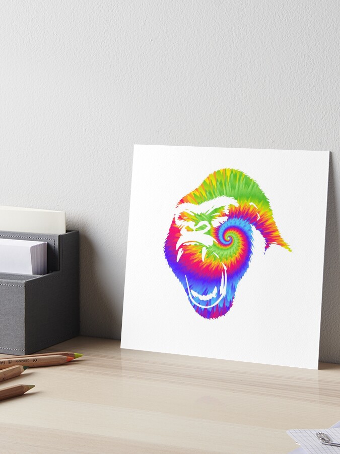 Rainbow Tie Dye Gorilla  Art Board Print for Sale by KiwiAs