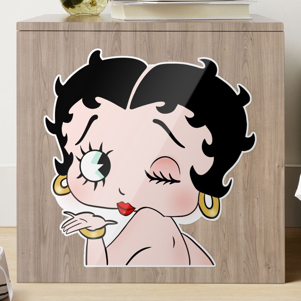 Flying Kiss Betty Boop Cartoon Icon Vinyl Wall Decal - Girls Bedroom Decor  20x24