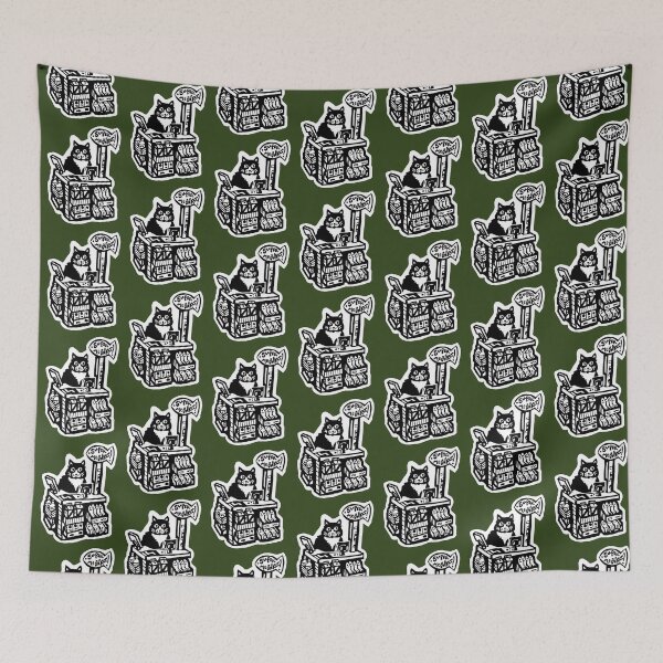 Item preview, Super Meowket Kitty Cat Cajero Ilustración designed and sold by WhatWhatDesigns.