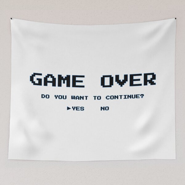 Aperçu de l'œuvre Game Over Continuer ? (Le contour bleu est plus beau sur le blanc) créée et vendue par Pendy777.