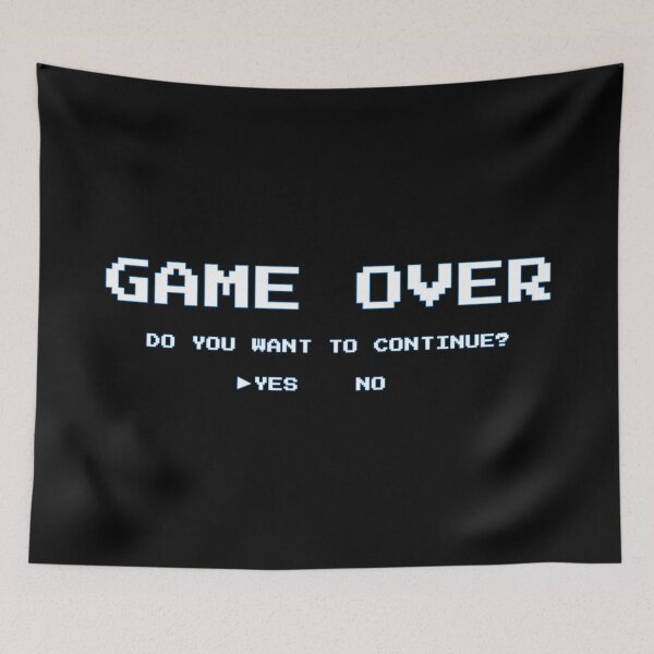 Aperçu de l'œuvre Game Over Continuer ? (Le contour bleu est plus beau sur le noir) créée et vendue par Pendy777.