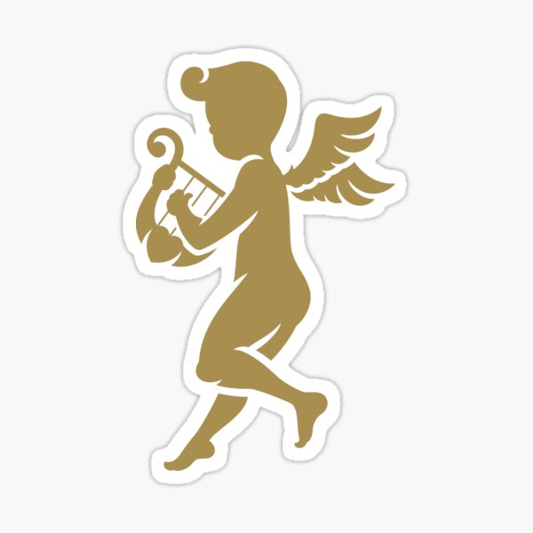 “Angel with harp” Sticker for Sale by Feelinggo | Redbubble