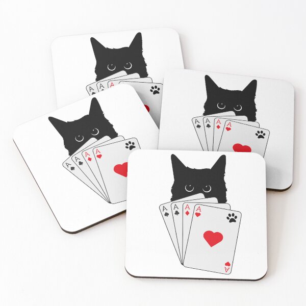 Item preview, Cat Loves Poker - 4 Aces designed and sold by GoblinBoutique.