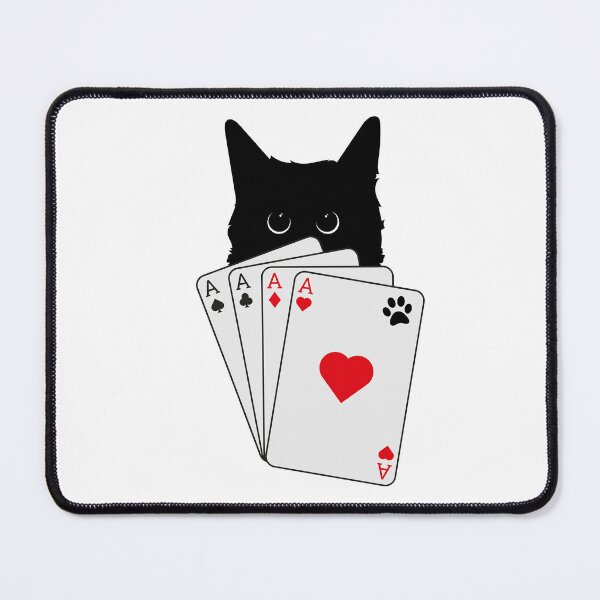 Item preview, Cat Loves Poker - 4 Aces designed and sold by GoblinBoutique.