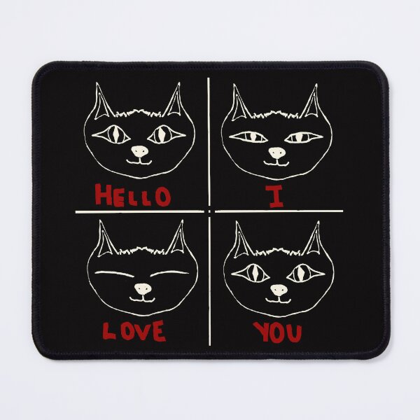 Item preview, Hello I Love You cat - white lines designed and sold by Nonsense-PW.