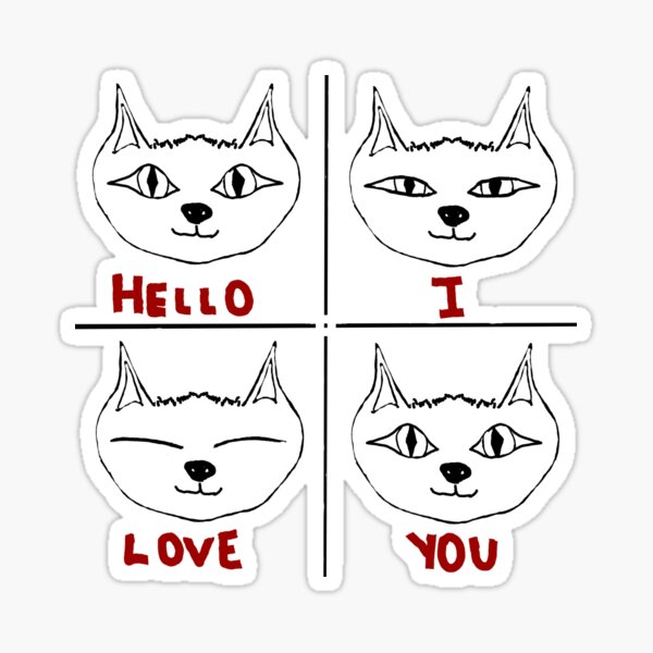 Hello Kitty Sticker | size: 3 x 4 | White Decal Japanese bobtail cat pink  bow 