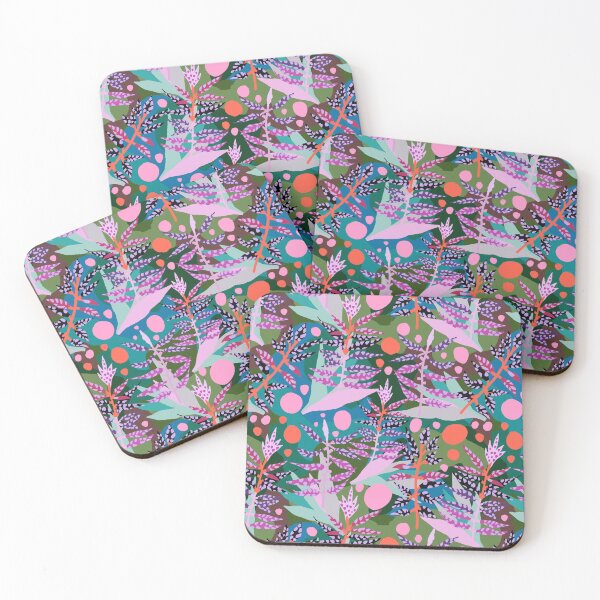 Item preview, Abstract floral colourful leaf pattern designed and sold by Vera Styles.