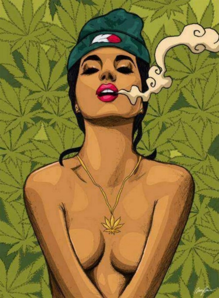 woman smoke weed by Injoy60.