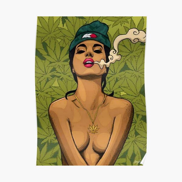 woman smoke weed Poster
