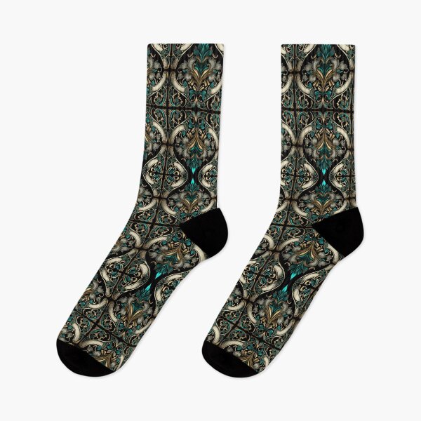 Item preview, Elegant Gold, Silver and Teal Art Noveau Pattern with a metallic twist designed and sold by Orianah.