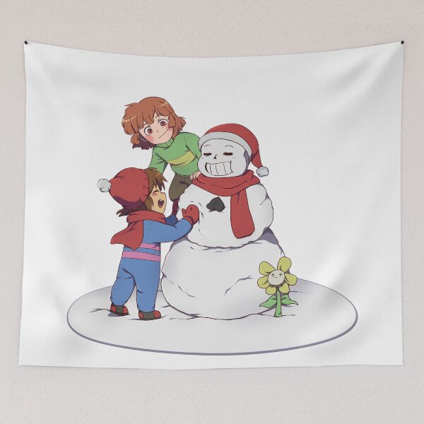 Item preview, Frisk, Chara, Sans and Flowey! (Happy Holidays!) designed and sold by Rayium.