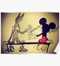 MICKEY BUNNY SMOKING Poster