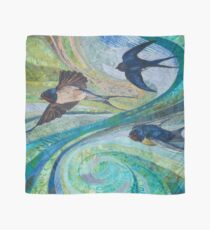 Aerial Acrobats - Swallows Embroidery - Textile Art Scarf