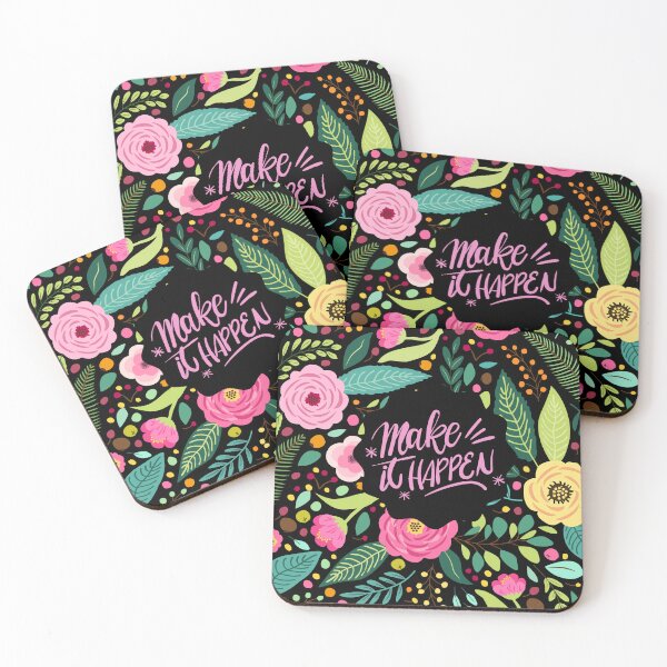 Item preview, Night Garden With Motivational Quote "Make it Happen" designed and sold by PreppyRiot.