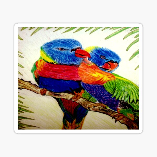 Aboriginal Art - Parrots Sticker