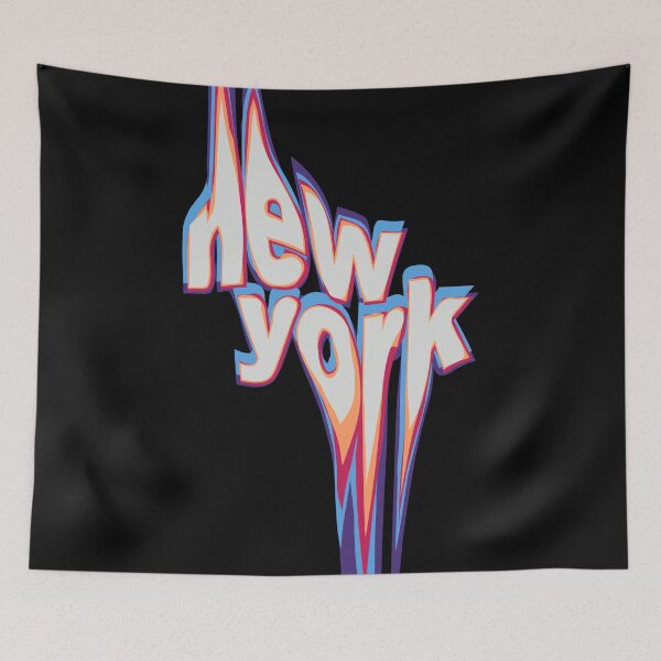 Item preview, Vintage New York Typography liquid Colourful Distortion Melt Text Effect Graphic design poster t shirt Print Vector designed and sold by srissdesigns.