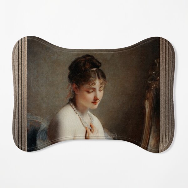 The Pearl-Necklace by Charles Chaplin Remastered Xzendor7 Classical Art Old Masters Reproductions Dog Mat